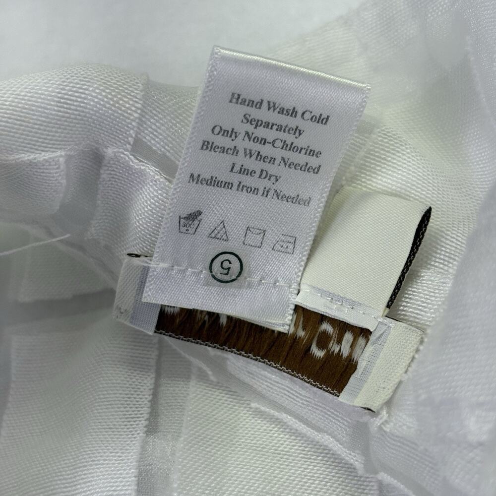 Coldwater Creek White Semi Sheer Square Patterned Zip Up Blazer Jacket Size 16 - Picture 9 of 12